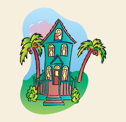 Victorian Tropical House Illustration Dean Allan Design